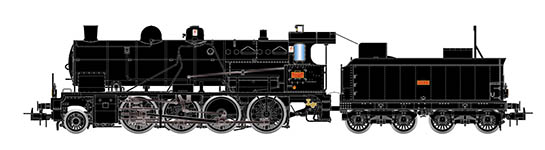 021-HJ2416S - H0 - SNCF, Dampflokomotive 140 C 158, Ep. III, mit DCC-Sounddecoder